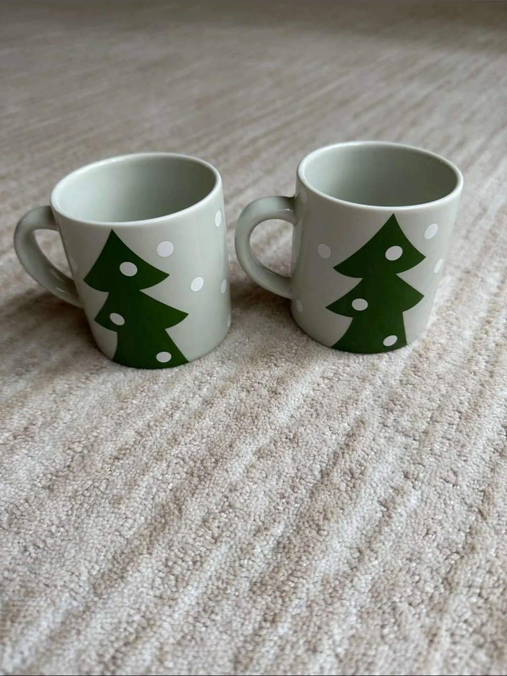 2 Crate & Barrel-Joan Anderson Childs Mug Winter Pine Tree Snowman Holiday